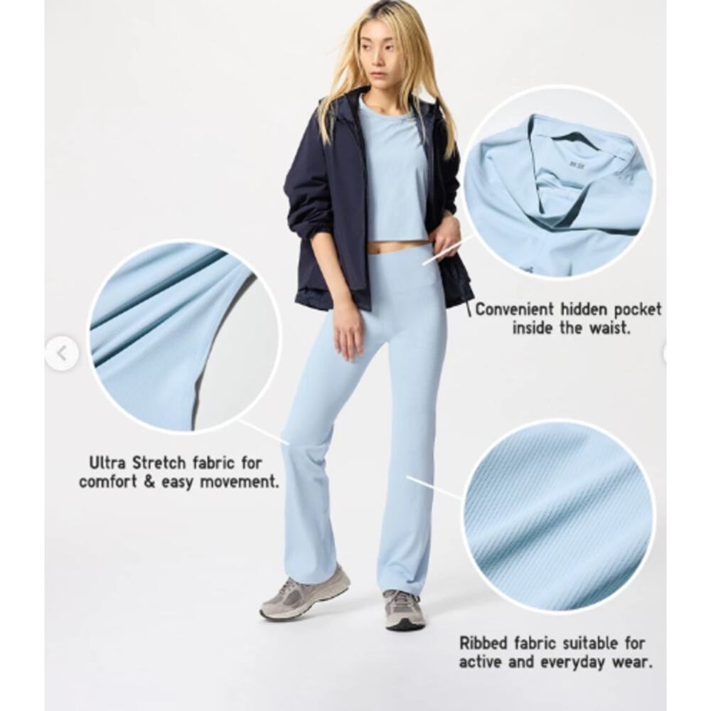 Uniqlo AIRism Soft Ribbed Stretch Flare Leggings Women’s Medium